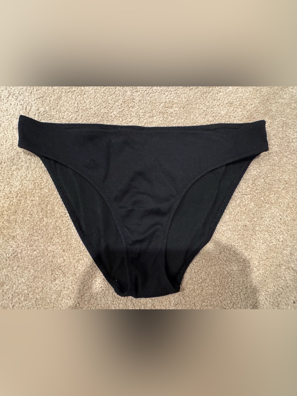 aerie Black Ribbed Bikini Bottom